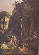 Jean Baptiste Camille  Corot Diane surprise an bain par Aceon (mk11) oil